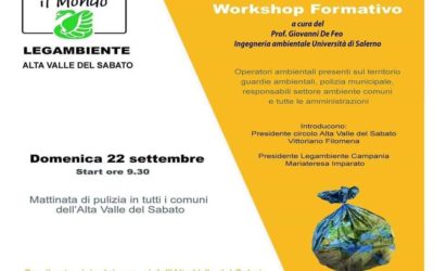 Puliamo il mondo con Legambiente. 21 e 22 Settembre presso i Comuni dell’Alta Valle del Sabato