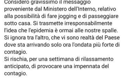 Meglio imparare a convivere con il coronavirus piuttosto che sopravvivere privati delle proprie libertà fondamentali