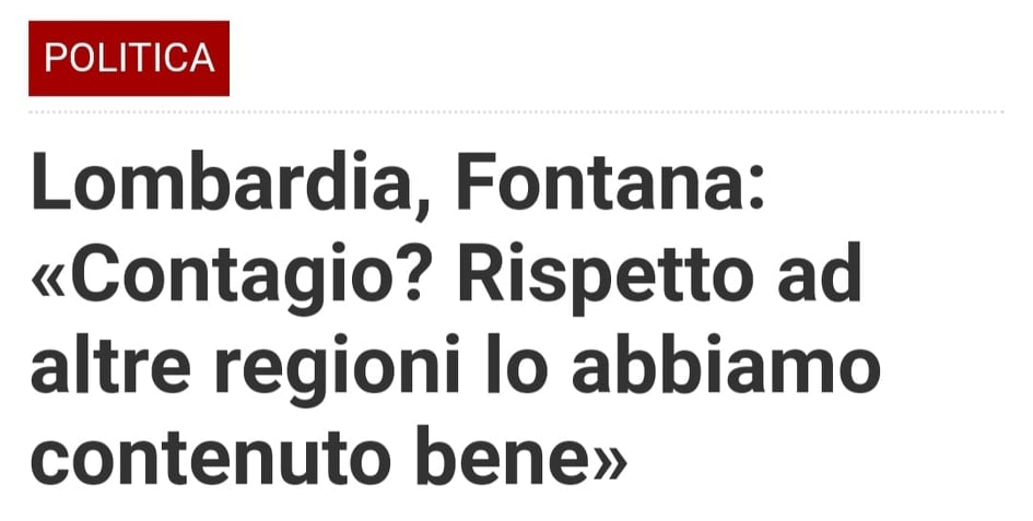 Le parole di Fontana sulla gestione coronavirus, in Lombardia, sono vergognose oltre che grottesche – APPROFONDIMENTI & VIDEO