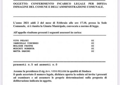 01 - Delibera di Giunta Comune di Serino conferimento incarico legale contro il cittadino semplice Enrico Rodia